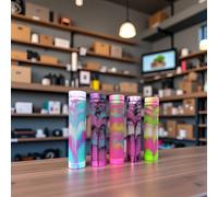 Poignées de vélo de couleurs mixtes, poignées de guidon souples de 135 mm pour vélo, vélo tout terrain, scooter, BMX, vélo de montagne Poudre blanche bleu (taille unique),Blanc, rose et noir (taille u