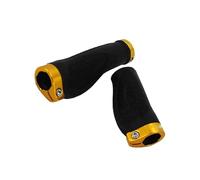 Poignées de vélo de Route VTT verrouillables, Design Ergonomique en Caoutchouc, Longueur 130 mm pour Guidon de 22,2 mm de diamètre,Or,Diamètre intérieur 22 mm