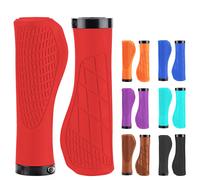 Poignées de vélo en caoutchouc VTT guidon couverture manchettes amortisseur anti-dérapant poignées de vélo poignée vtt manchettes vélo poignée poing partie Model1-Red