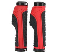 Poignées de vélo ergonomiques antidérapantes, guidon de vélo de montagne professionnel confortable (Noir Rouge)