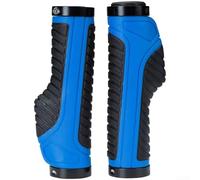 Poignées de vélo étanches à la poussière avec texture de paume gecko, profil ergonomique, anneaux de verrouillage en aluminium pour conduite tout-terrain (noir bleu)