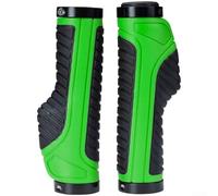 Poignées de vélo étanches à la poussière avec texture de paume gecko, profil ergonomique, anneaux de verrouillage en aluminium pour conduite tout-terrain (noir vert)