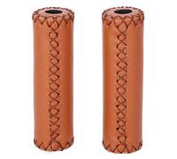 Poignées de vélo Guidon de vélo 1 Paire Trois Couleurs rétro poignée en Cuir Artificiel Barre poignée de vélo poignées de Couverture Accessoires de vélo(Marron)
