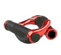 Poignées de vélo poignée de guidon vélo avec cornes poignées Scooter vélos en caoutchouc antidérapants poignée guidon rouge
