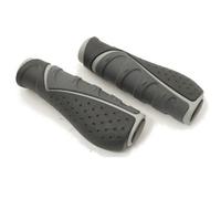 Poignées de vélo triple densité 135 mm - La Paire ( Noir/Gris )