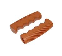 Poignées de vélo vintage caramel avec creux 110 mm ( Marron )