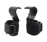 Poignées d'haltérophilie avec bandes de poignet, sangles for barre à main, gants musculation for tractions et fitness Adapté à l'haltérophilie et aux tractions(2PCS-Black)