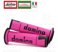 Poignées Domino A450 Moto Scooter Route Fuchsia Noir Sur Route Racing Perforées