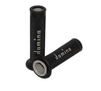 Poignées Domino bicolore noir/gris moto route Racing Touring