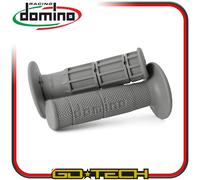 Poignées Domino Moto Cross Enduro Grises Motard Pit Bike Off Road Universelles