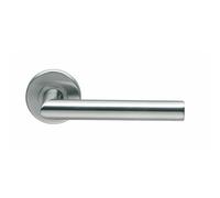 Poignées droites sur rosaces rondes - inox 202 - LC VACHETTE