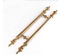 Poignées en bois double face Push-Pull Poignée de porte en verre antique en acier inoxydable Tube rond Poignée de porte coulissante pour verre encadré