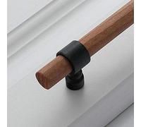 Poignées en bois pour meubles bronze dans les poignées d'armoire et tiroir de portes de cuisine noir moderne enfants boutons réglables en or 128 mm 160 mm, C Sandy Black, trou à trou 192 mm