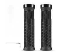 Poignées en caoutchouc TPR pour vélos de 22,2 mm avec structure absorbant les chocs, couche extérieure texturée et fixations d'extrémité en aluminium ajustées avec précision (noir)