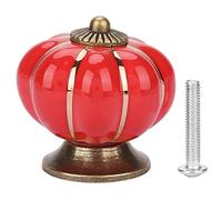 Poignées en céramique, boutons de citrouille, poignée de style européen pour meubles de tiroir d'armoire de chambre(rouge)