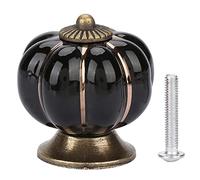 Poignées en céramique, boutons de citrouille, poignée de style européen pour meubles de tiroir d'armoire de chambre(noir)