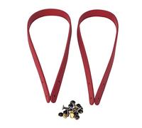 Poignées en cuir, 2 sangles de bricolage de 65 cm avec rivets, bandoulière de remplacement pour sacs à main, sacs messagers, accès aux bagages, cuir fendu en plusieurs couleurs, (Rouge)