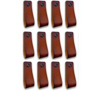 Poignées en cuir - Brute Strength - Cognac - Lot de 12 - 16,5 x 2,5 cm - 3 couleurs de vis