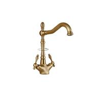 Poignées en laiton antique,Aiorber mitigeur à deux poignées, cartouche en céramique anti-goutte, design vintage estampé, corps en laiton durable,