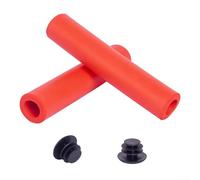 Poignées en silicone souple conçues pour guidon de vélo avec rembourrage équilibré et géométrie de la paroi intérieure qui permet un ajustement sûr (rouge)