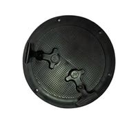 Poignées Encastré Navire de couverture trappe bateau circulaire | Hublot d'inspection de plaque de pont à double anneau de traction en forme de T(8 Inches Black)