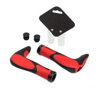Poignées ergonomiques pour guidon de VTT avec inserts en gel souple pour un confort amélioré et une protection contre les chocs (une paire noir-rouge)