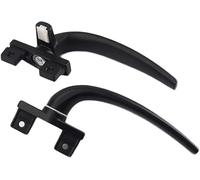 Poignées et serrures de fenêtre, 1 paire de poignées fenêtre, serrures, poignée, serrure à battant extérieur coulissant en aluminium, rotative