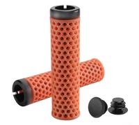 Poignées imprimées en 3D pour VTT avec absorption des chocs et verrouillage facile (noir et orange)