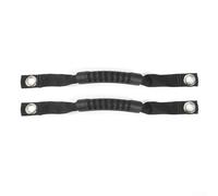 Poignées intérieures en caoutchouc avec sangle en nylon pour Jeep Wrangler JK TJ YJ CJ - Montage côté conducteur et passager (noir)