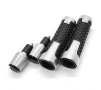 Poignées Moto Poignées de Guidon en Caoutchouc et Gel CNC pour Moto, 22 mm/0,84 po et 24 mm/0,9 po, compatibles avec Tous Les modèles de Motos D'accélérateur de Moto(Silver)