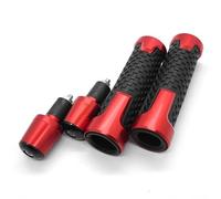 Poignées Moto Poignées de Guidon en Caoutchouc et Gel CNC pour Moto, 22 mm/0,84 po et 24 mm/0,9 po, compatibles avec Tous Les modèles de Motos D'accélérateur de Moto(Red)