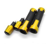 Poignées Moto Poignées de Guidon en Caoutchouc et Gel CNC pour Moto, 22 mm/0,84 po et 24 mm/0,9 po, compatibles avec Tous Les modèles de Motos D'accélérateur de Moto(Gold)