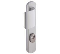 Vachette Poignée de porte blindée sur Plaque pour porte Palière Secumax One - Entraxe 195 mm - Pose Facile - en Aluminium - Protecteur de Cylindre Inox Ajustable de 5 mm - Argent - Garantie 10 Ans