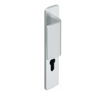 Vachette Set de Poignée de Porte sur Plaque BERCY - Version Clé I pour Porte Palière, Entraxe 195 mm - Installation Main Droite - Pose Facile - en Aluminium Anodisé - Finition Argent