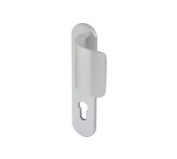 Vachette Set de Poignée pour Porte Palière Logio - Grande Plaque - Version Clé I pour Porte d’Entrée, Cave, Bureau et Garage - Entraxe 195 mm- Pose Facile - Garantie 10 Ans - Aluminium anodisé Argent