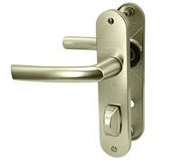 Poignées porte blindée aluminium Ensemble Osmose Bricard condamnation bouton salle de bain 190 mm