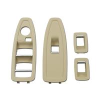 Poignées Porte Intérieure Pour BMW Série 1 3 4 F20 F30 F31 F34 F35 F36 318i 2012-2019 LHD RHD Garniture Couvercle Commutateur Lève-vitre Porte Intérieure(B-Beige-4Piece SET)