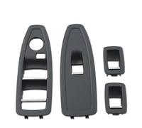 Poignées Porte Intérieure Pour BMW Série 1 3 4 F20 F30 F31 F34 F35 F36 318i 2012-2019 LHD RHD Garniture Couvercle Commutateur Lève-vitre Porte Intérieure(B-Black-4Piece SET)
