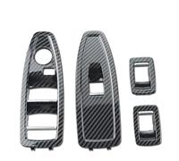 Poignées Porte Intérieure Pour BMW Série 1 3 4 F20 F30 F31 F34 F35 F36 318i 2012-2019 LHD RHD Garniture Couvercle Commutateur Lève-vitre Porte Intérieure(B-Carbon-4Piece SET)