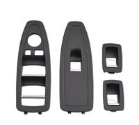 Poignées Porte Intérieure Pour BMW Série 1 3 4 F20 F30 F31 F34 F35 F36 318i 2012-2019 LHD RHD Garniture Couvercle Commutateur Lève-vitre Porte Intérieure(A-Black-4Piece SET)