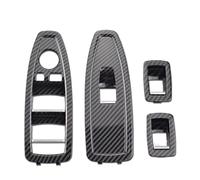 Poignées Porte Intérieure Pour BMW Série 1 3 4 F20 F30 F31 F34 F35 F36 318i 2012-2019 LHD RHD Garniture Couvercle Commutateur Lève-vitre Porte Intérieure(A-Carbon-4Piece SET)