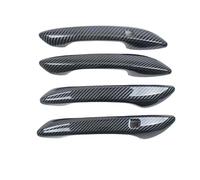 Poignées Porte Voiture Haut Gamme Pour Hyundai I20 2020-2025 Finition Noir Brillant Fibre Carbone Chrome Argenté(Style 1)