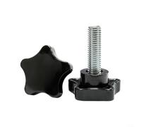 Poignées pour m6 Pour dispositifs : 12 boutons étoile Noir Robuste | Lot de 12 boutons cannelés M6 x 25 mm - Noir - Plage de serrage 10-30 mm - Pour montage mécanique (12 pièces)