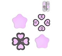 Poignées pour Nintendo Switch 2, capuchons de joystick pour Switch2, coque de joystick analogique pour manette Joycon NS2 avec autocollant pour bouton, cœur étoilé, violet, noir