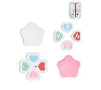 Poignées pour Nintendo Switch 2, capuchons de joystick pour Switch2, coque de joystick analogique pour manette Joycon NS2 avec autocollant pour bouton, cœur étoilé, rose, blanc, arc-en-ciel