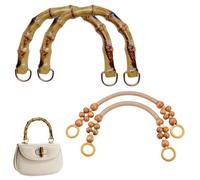 poignées pour Sac en Bambou 4pcs Poignées de Sac à Main poignées pour sac à main en bambou artificiel Sangle de Sac de Corde de Perles en Bois Poignées pour Bricolage Poignées Artisanales Sac