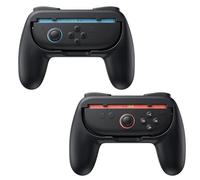Poignées pour Switch 2 pour JoyCon 2, FASTSNAIL Kit de Poignée Résistant à l'usure Compatible avec Nintendo Switch 2, Accessoire pour Switch 2(Noir+Noir)