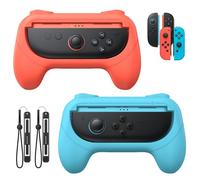 Poignées pour Switch 2/Switch 1/OLED, FASTSNAIL Antidérapant Kit de Poignée Compatible avec Nintendo Switch 2 pour JoyCon 2, Manette Accessoire pour Switch 2/1(Bleu+Orange)