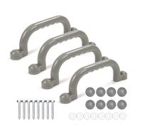 Poignées Relaxdays pour Structure d'escalade, Lot de 4, 100 kg/poignée, Tour de Jeu & lit Mezzanine, Plastique, Gris