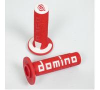 Poignées revêtement guidon off road Domino A360 rouge et blanc pour moto cross